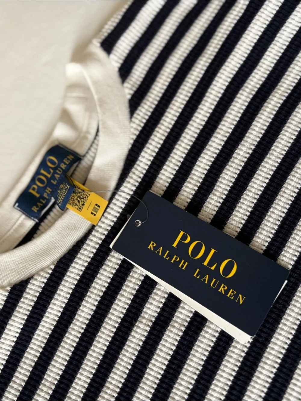 Kids Ralph Lauren Black & White Striped Crewneck Sweater